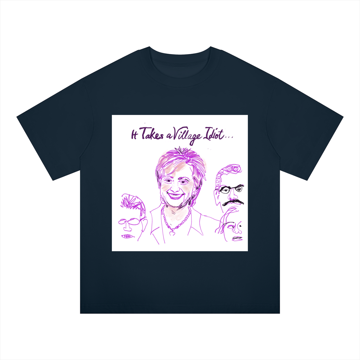 It Takes A Village Idiot Unisex Oversized Drop Shoulder T-Shirt