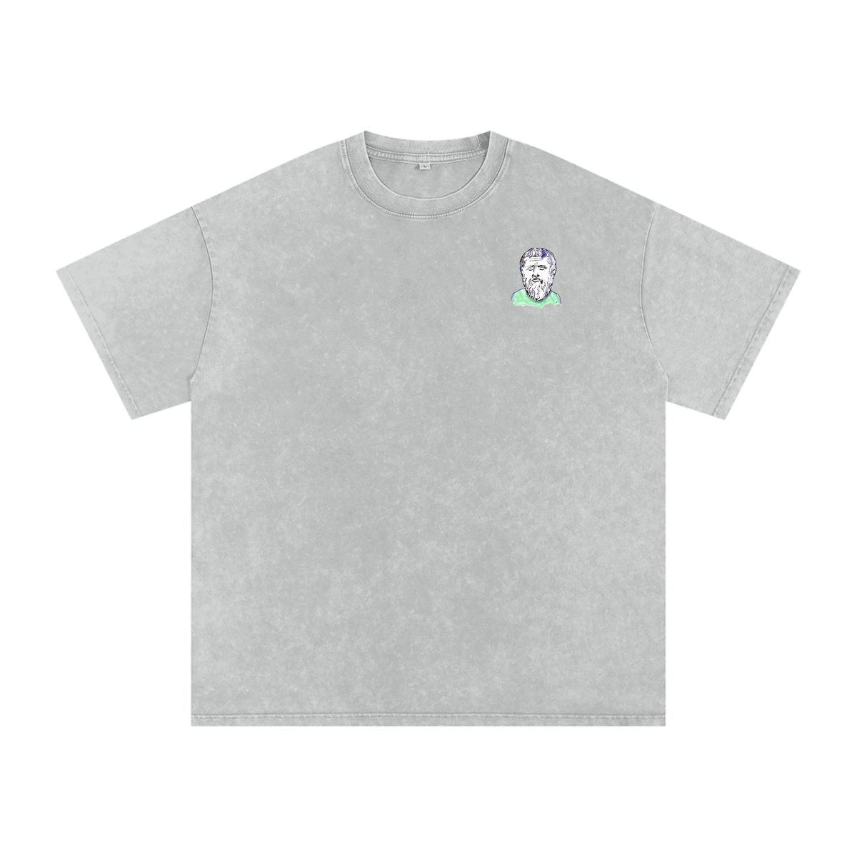 Little Plato Big Logo Snow Washed Oversized Cotton T-Shirt