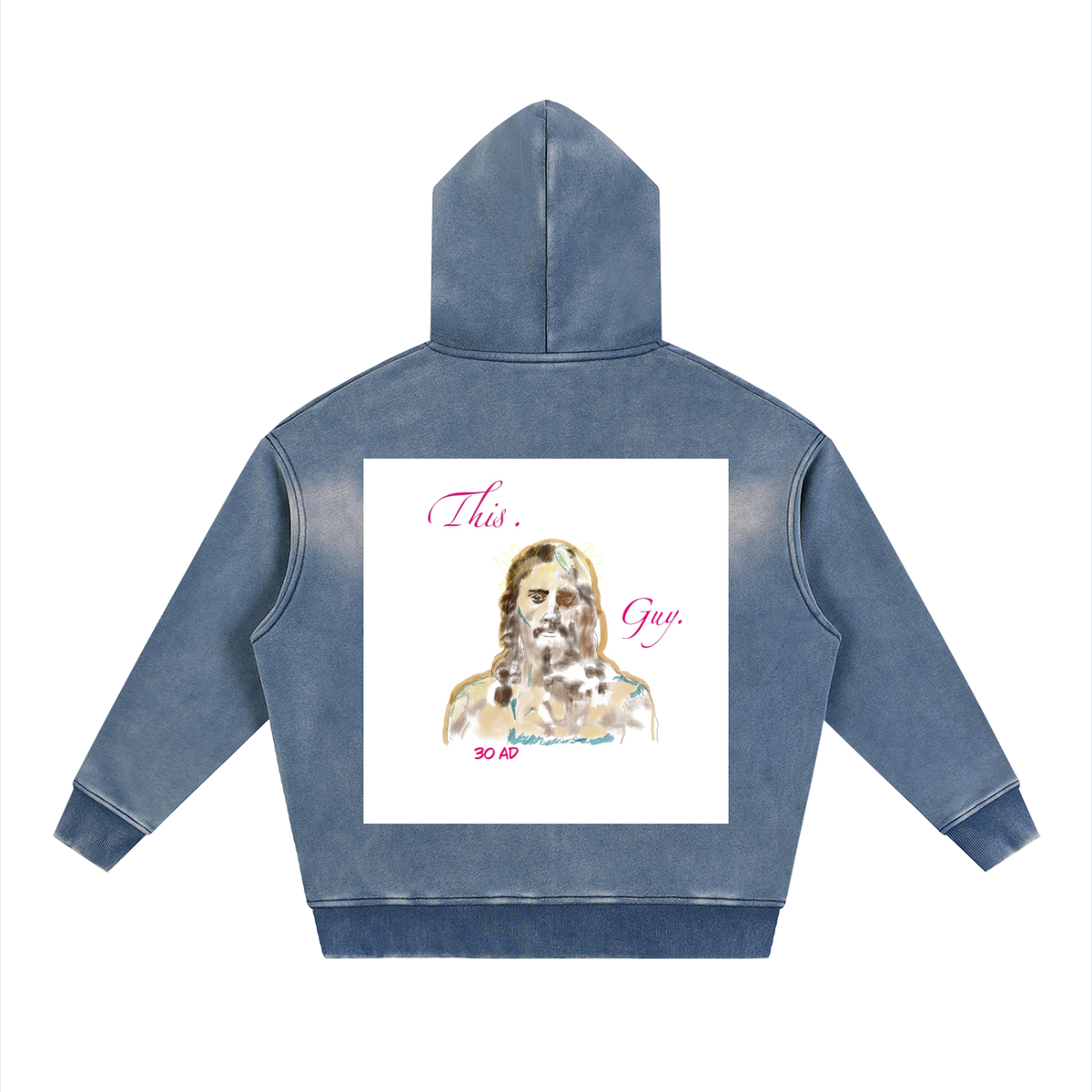This. Guy. (Back) Sunfade Two-way Zipper Boxy Fleece Hoodie