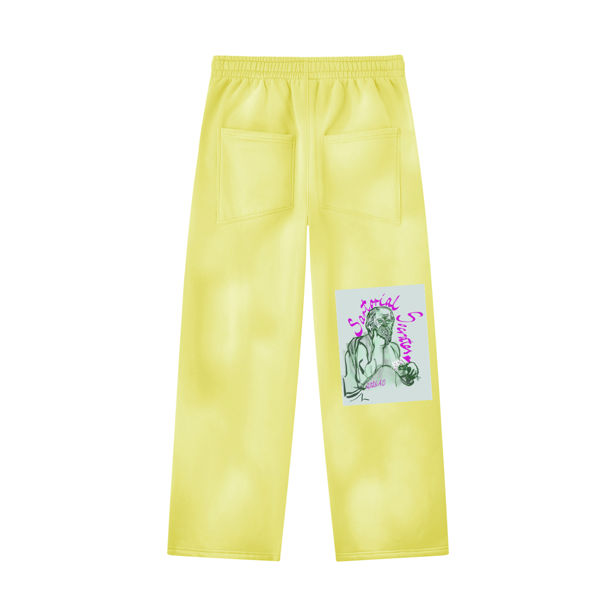 Mini Plato Unisex Sunfade Wide Leg Fleece Sweatpants