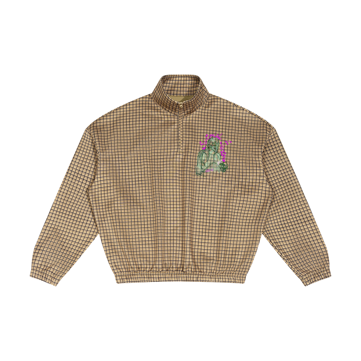 This Guy (Back) Unisex Plaid Quarter-Zip Sweatshirt