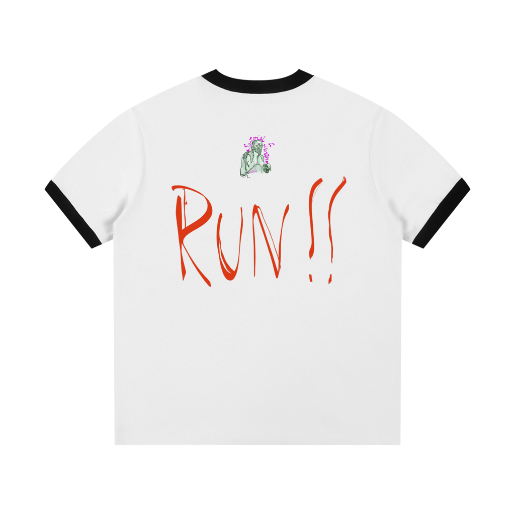 If You See Four Horses Contrast Edge Ribbed Crewneck T-Shirt