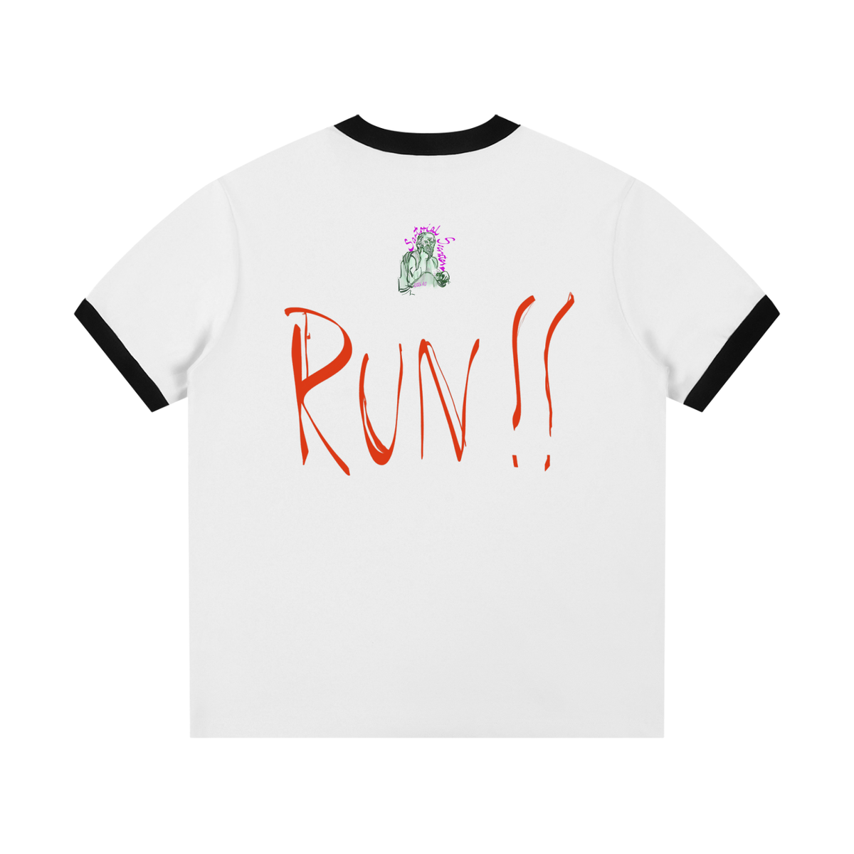 If You See Four Horses Contrast Edge Ribbed Crewneck T-Shirt