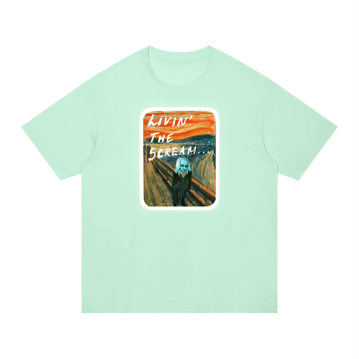 Living the Scream Rounded Unisex Regular Fit Cotton T-Shirt