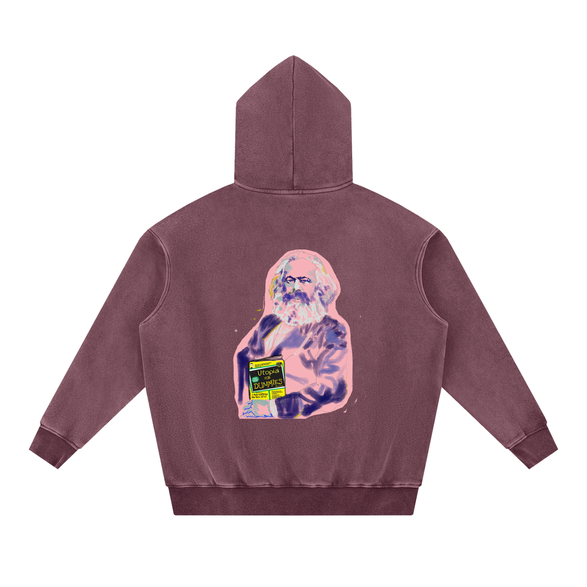 Utopia For Dummies Snow Wash Fleece Oversize Hoodie