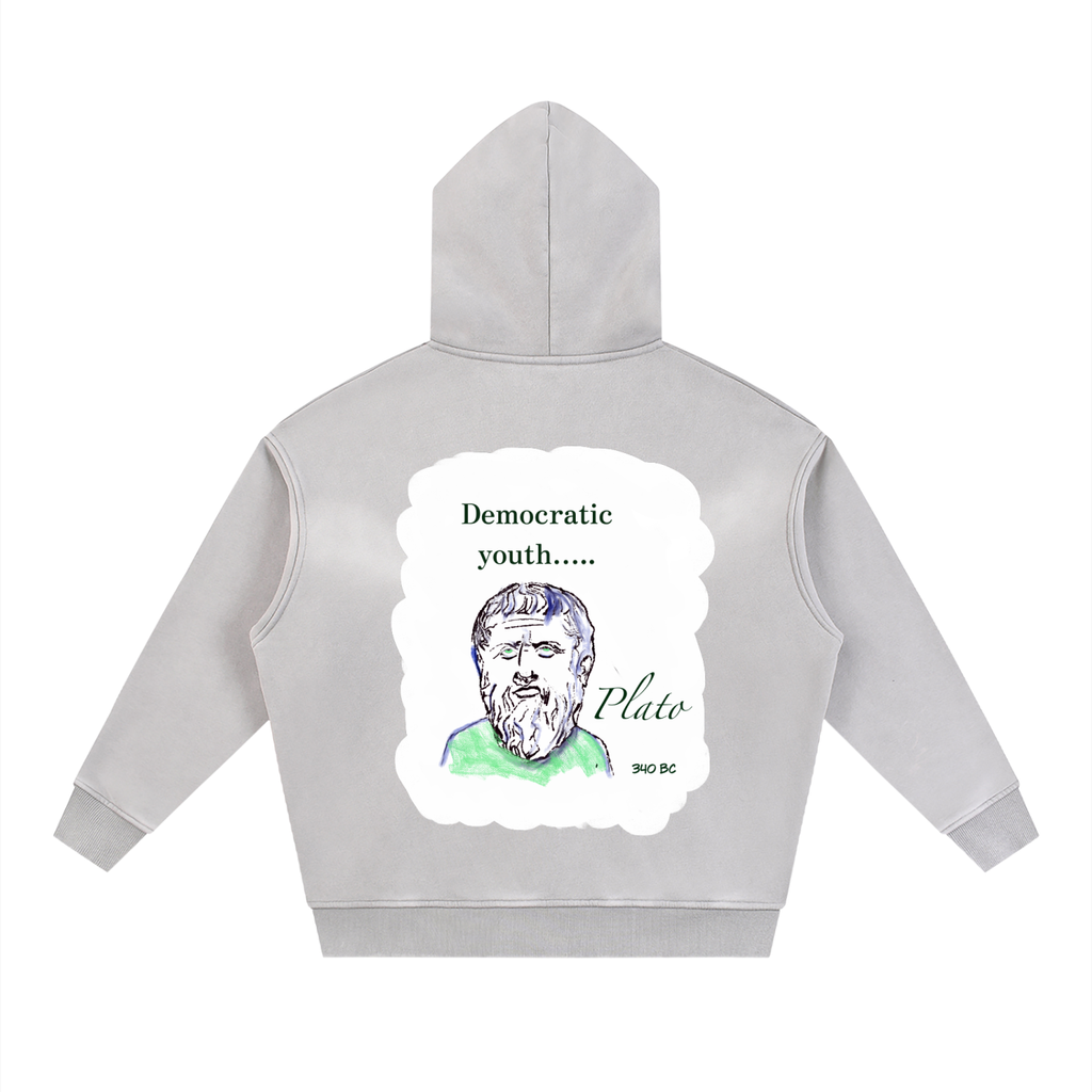Plato Democratic Youth Sunfade Two-way Zipper Boxy Fleece Hoodie