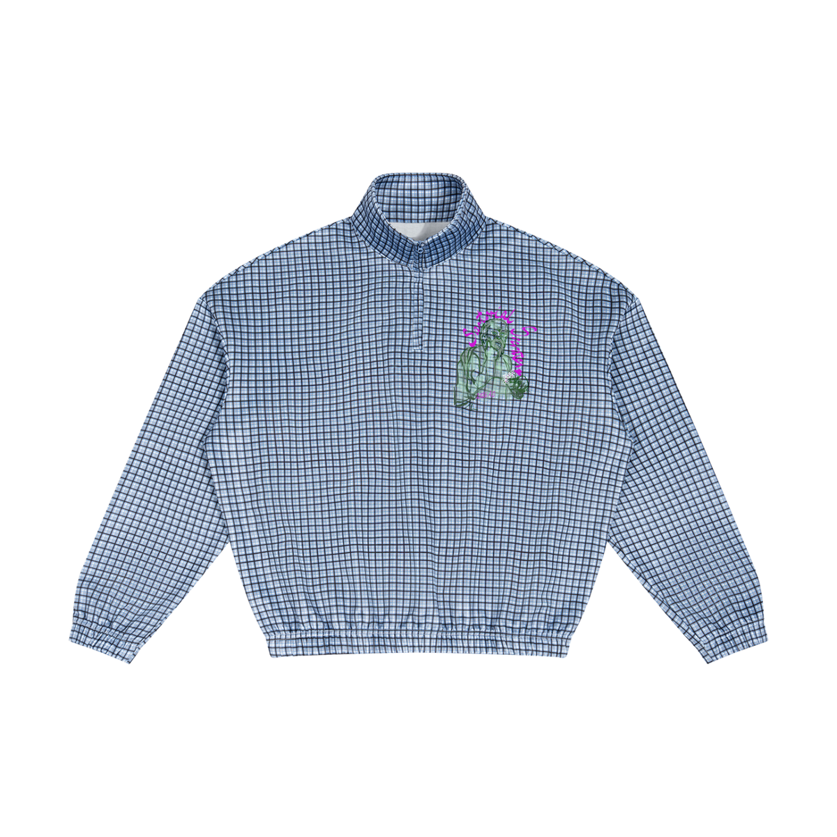 This Guy (Back) Unisex Plaid Quarter-Zip Sweatshirt