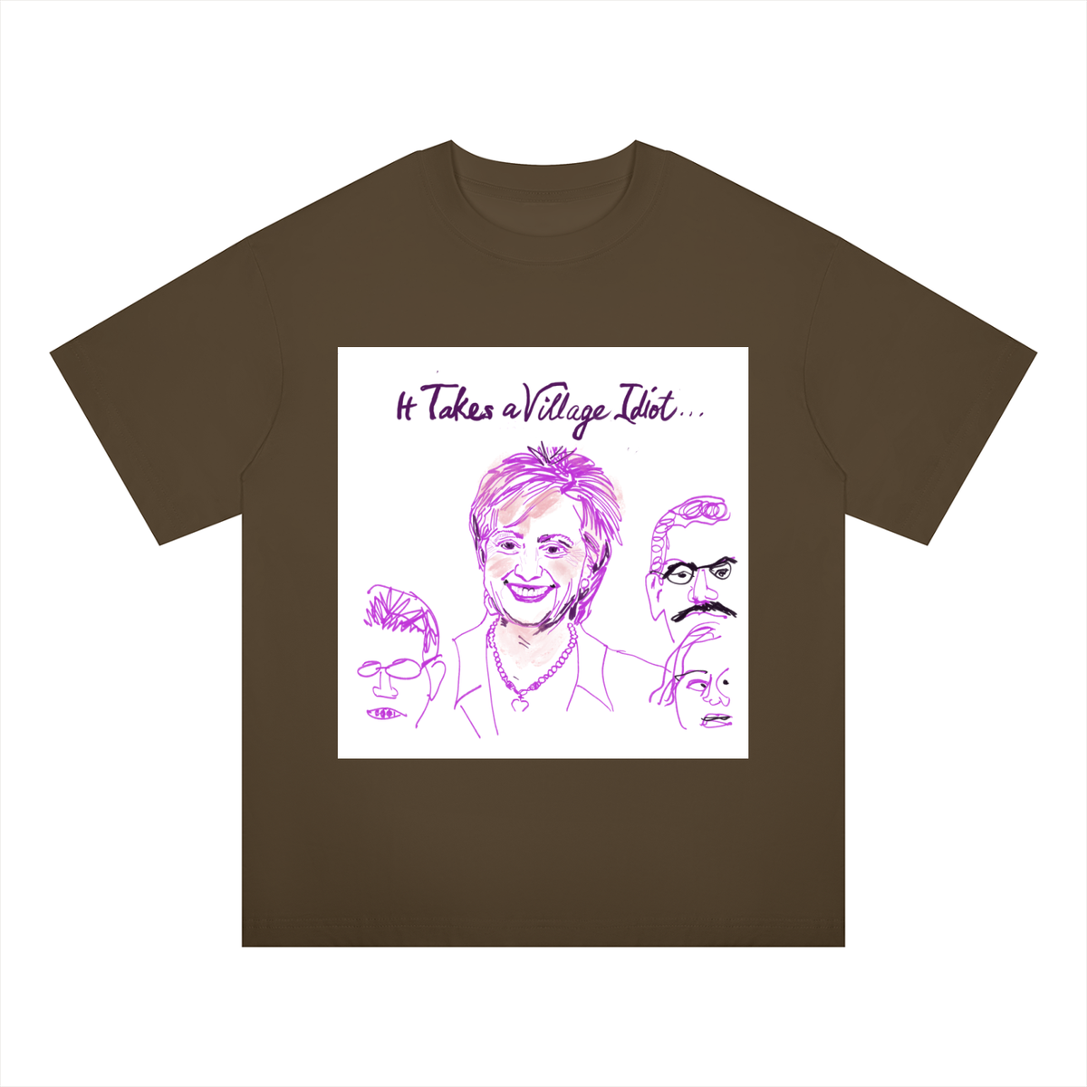 It Takes A Village Idiot Unisex Oversized Drop Shoulder T-Shirt