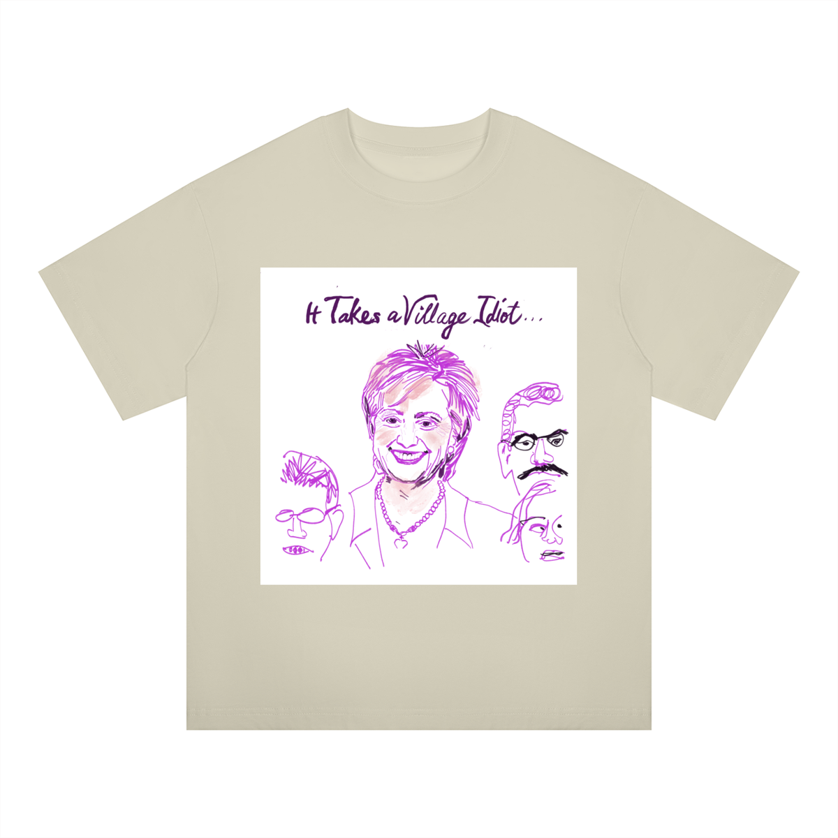 It Takes A Village Idiot Unisex Oversized Drop Shoulder T-Shirt