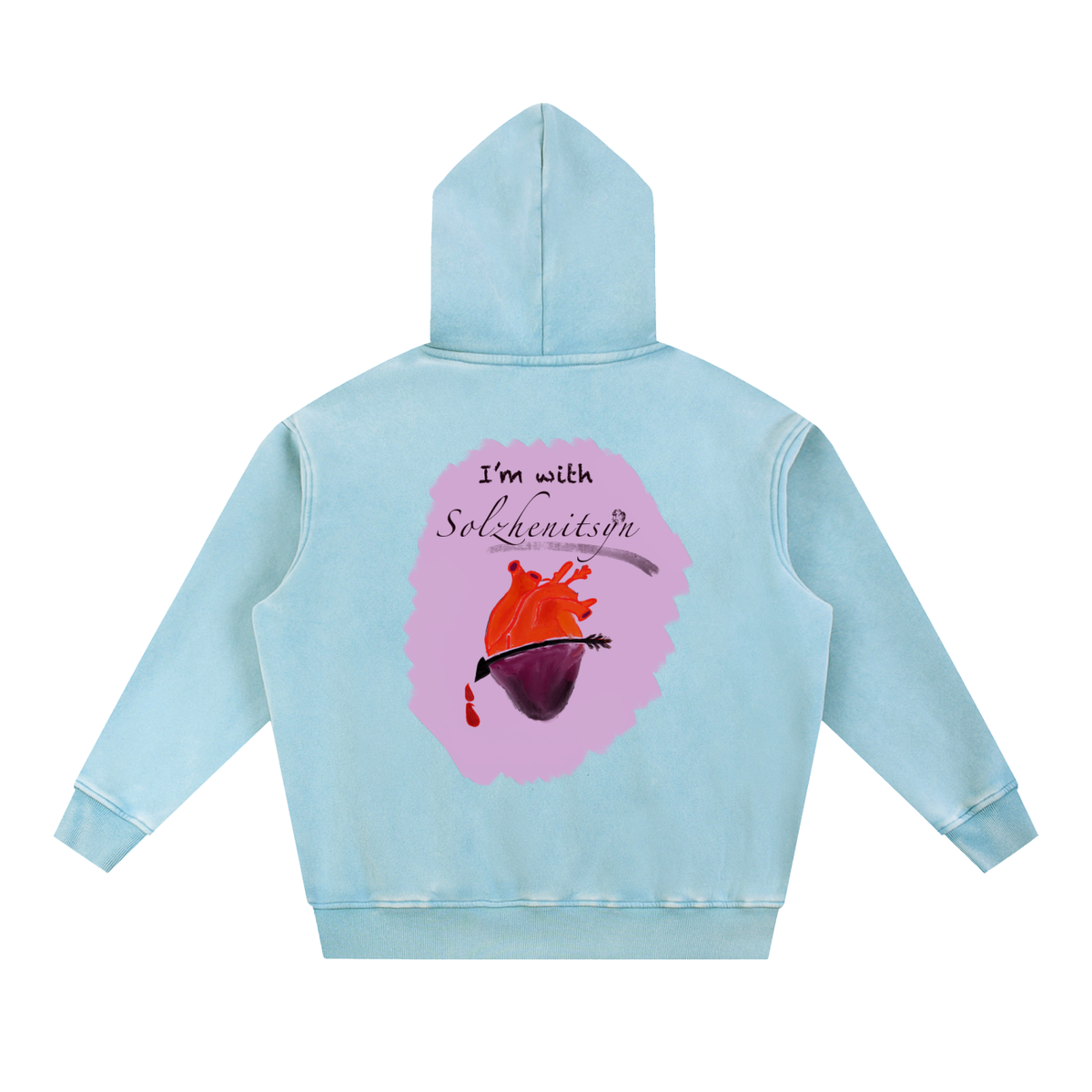 I'm With Solzhenitsyn Snow Wash Fleece Oversize Hoodie