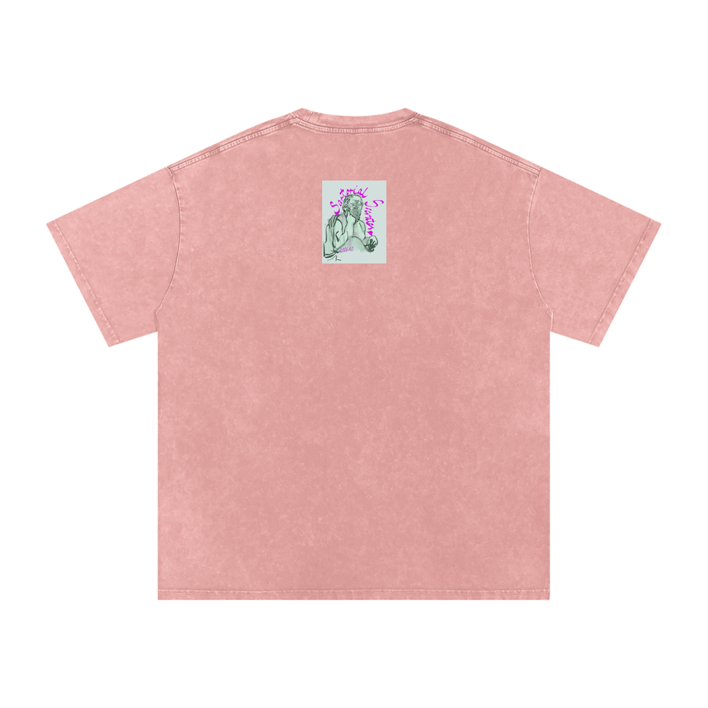 Sartorial Socrates Logo Snow Washed Oversized Cotton T-Shirt