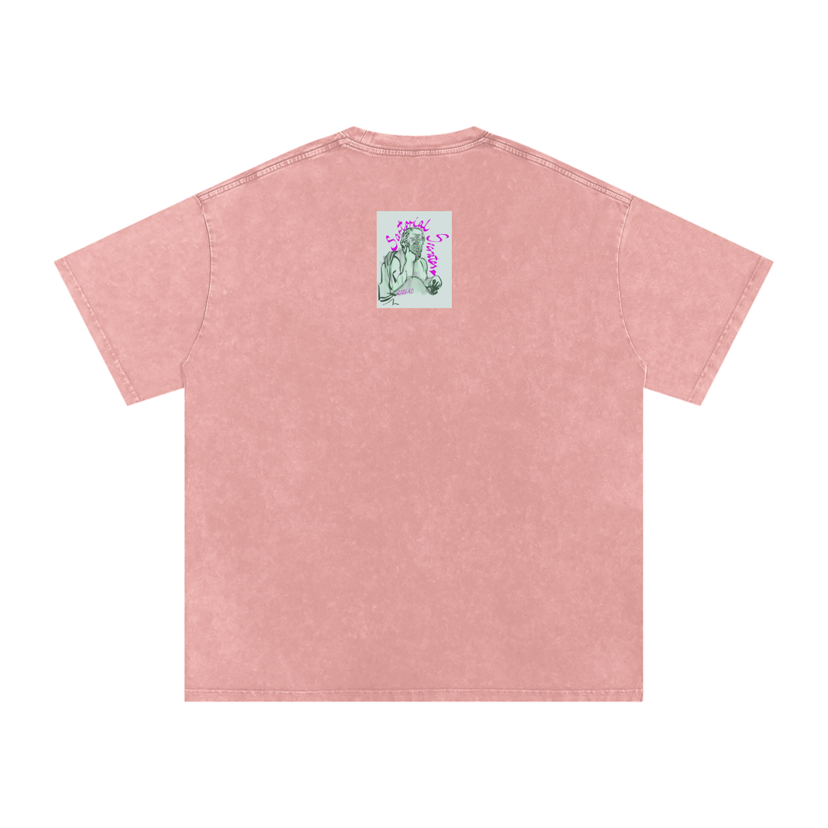 Sartorial Socrates Logo Snow Washed Oversized Cotton T-Shirt