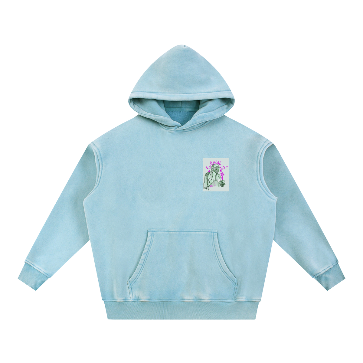 Utopia For Dummies Snow Wash Fleece Oversize Hoodie