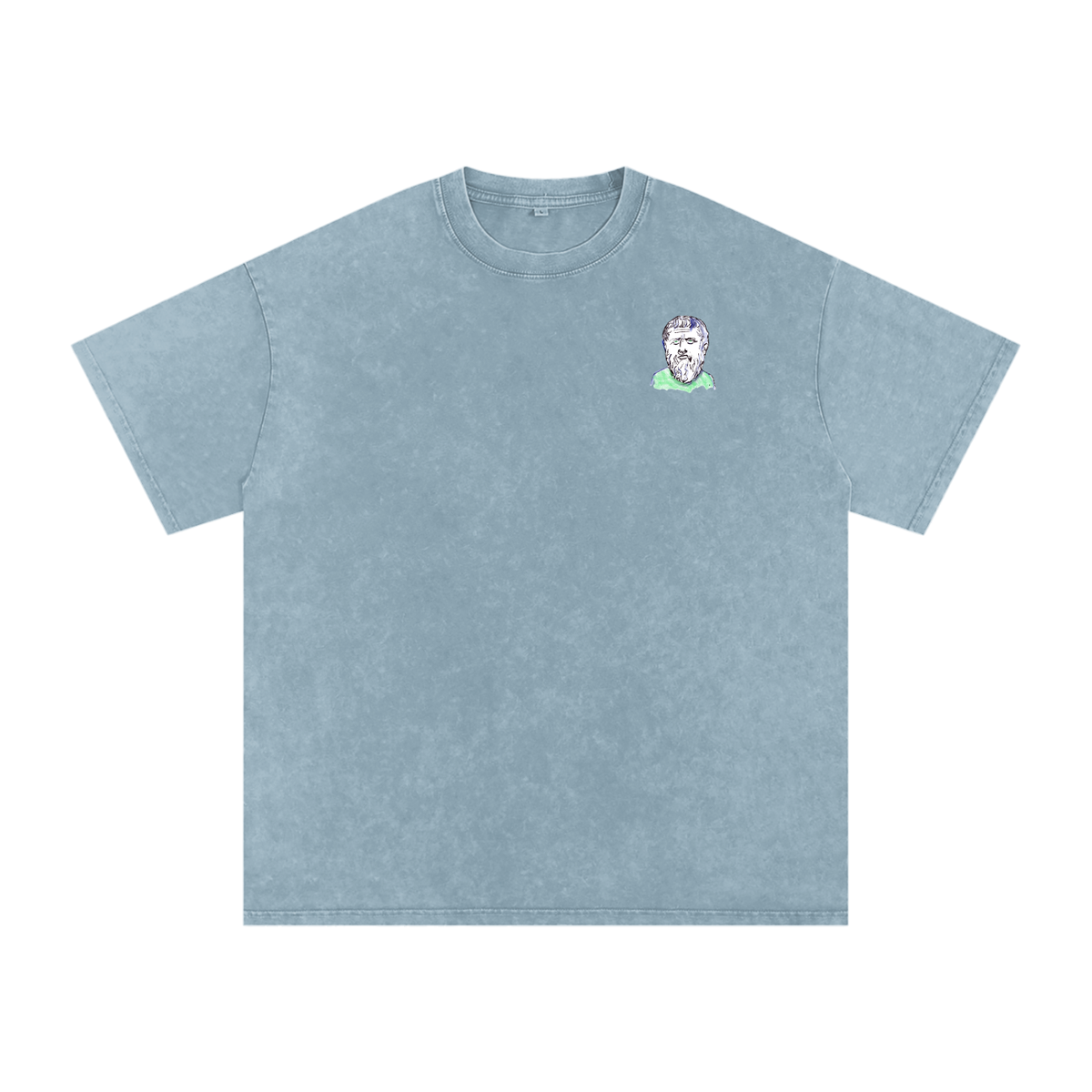 Little Plato Big Logo Snow Washed Oversized Cotton T-Shirt