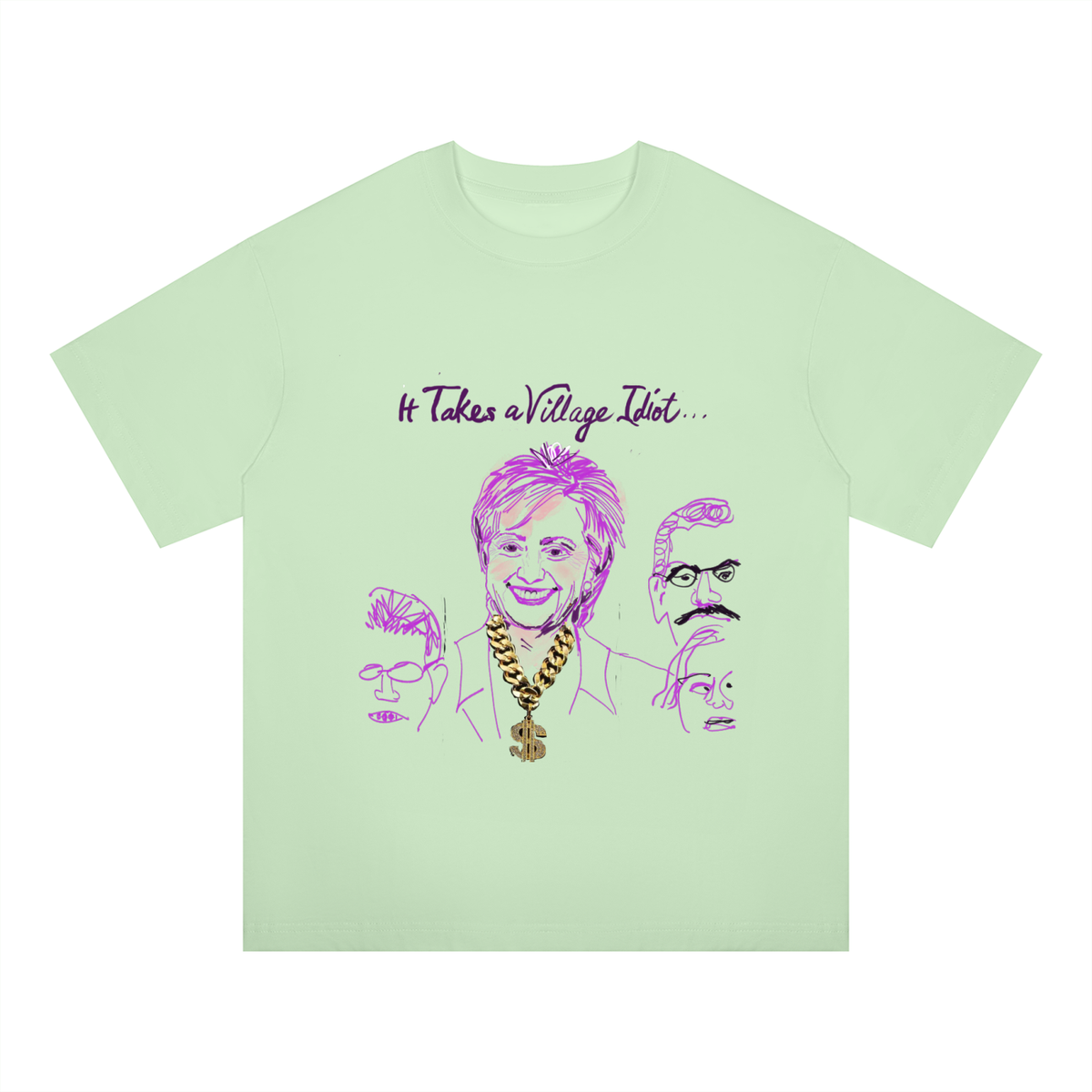 It Takes A Village Idiot Unisex Oversized Drop Shoulder T-Shirt